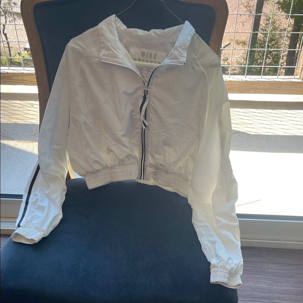Women's Love Tree White Wind Breaker Jacket